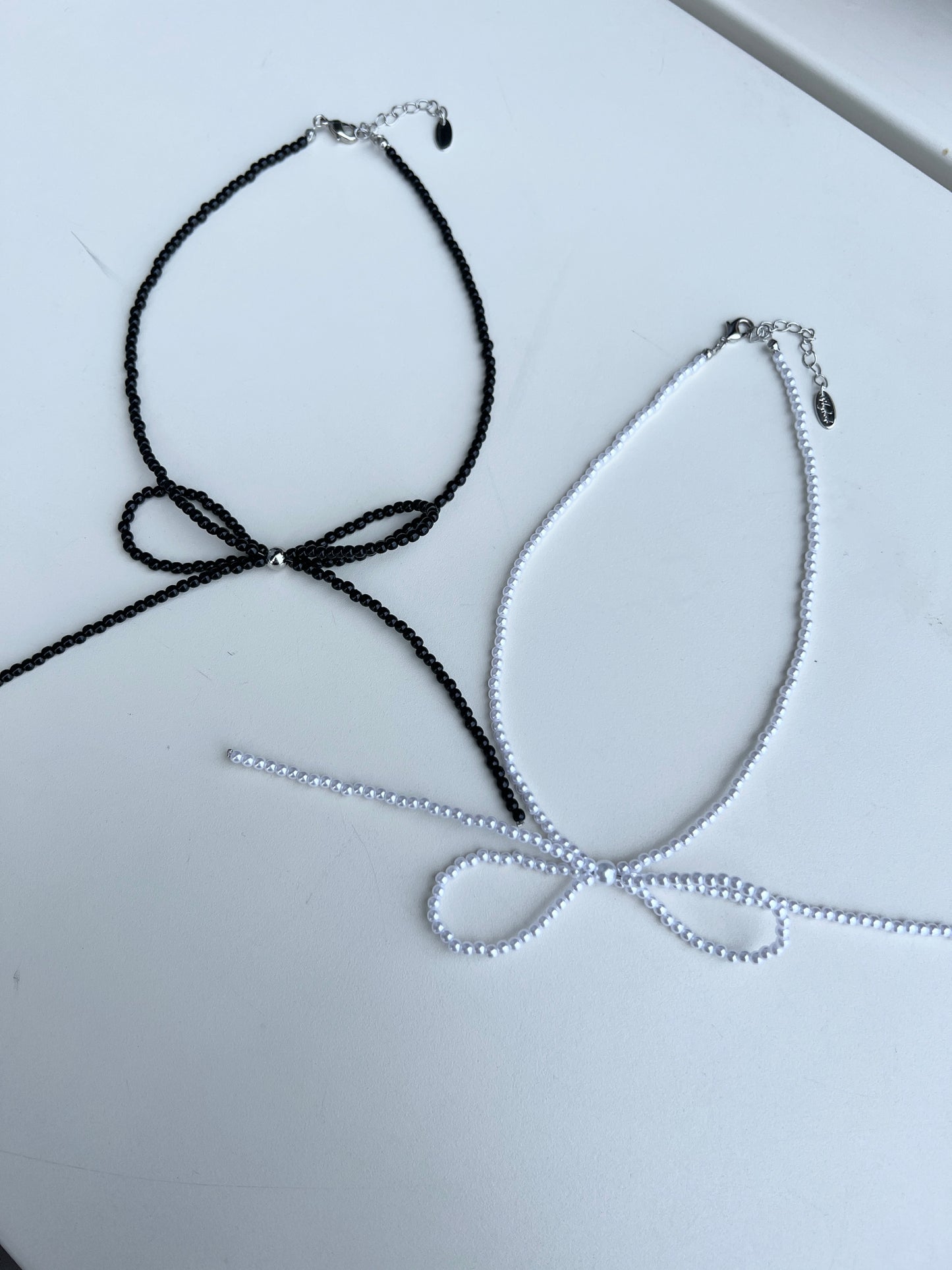 必買~氣質珠珠大蝴蝶結頸鏈