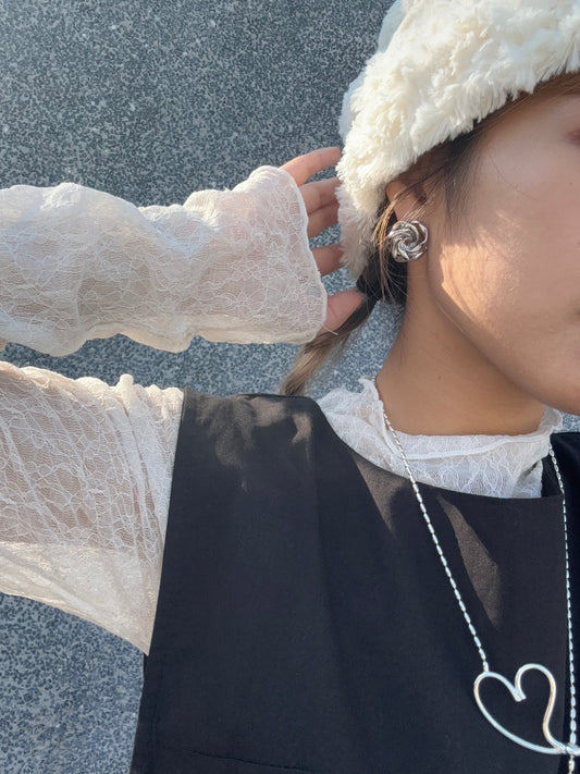 重疊打圈圈耳環