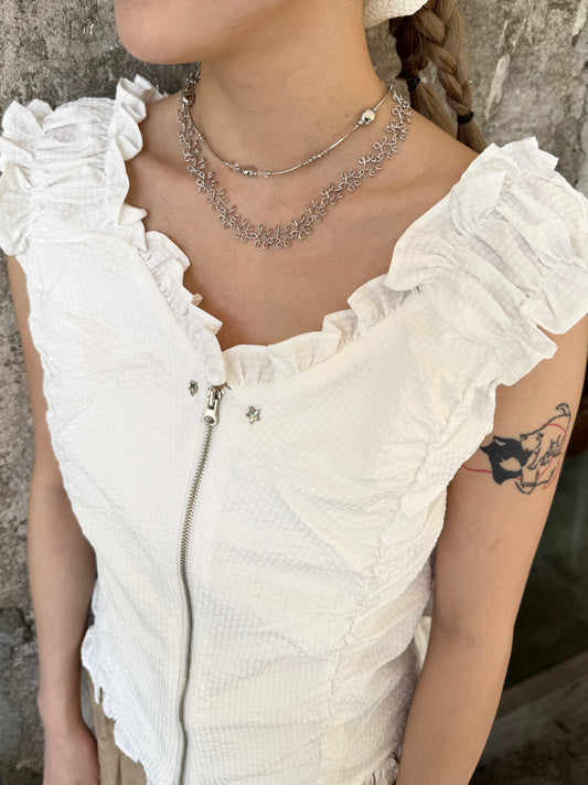 必買❤︎*˚兩用款小壓紋透明珠頸鏈/手鏈