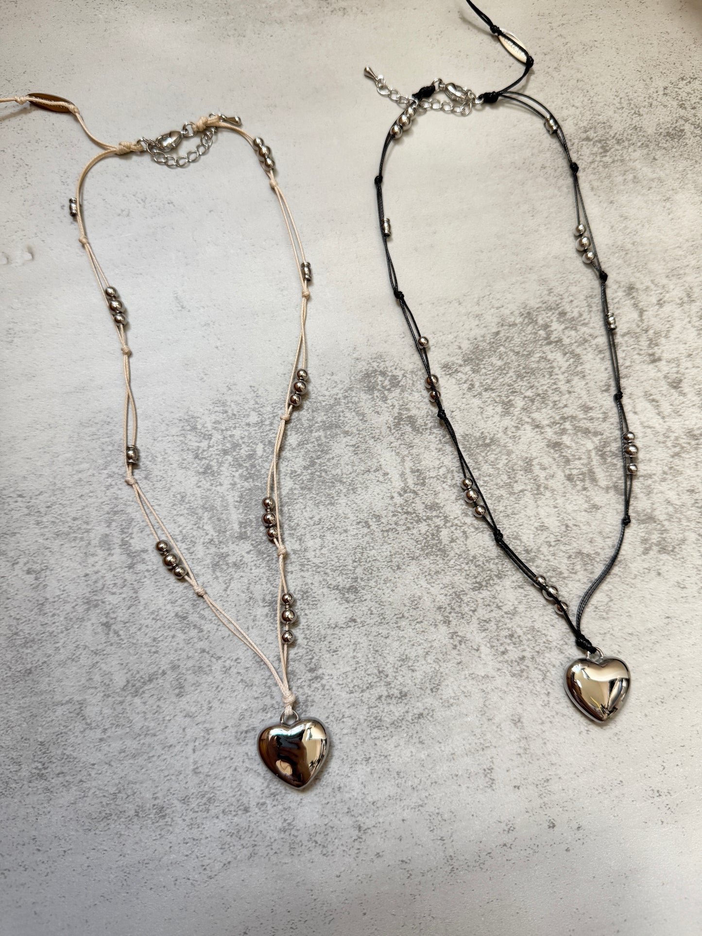 推!Double線珠珠心形頸鏈