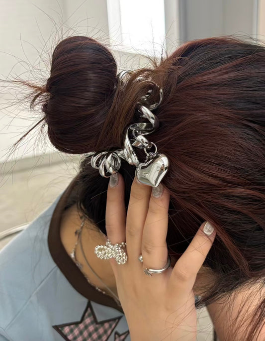 韓妹必備心心橡筋髮圈