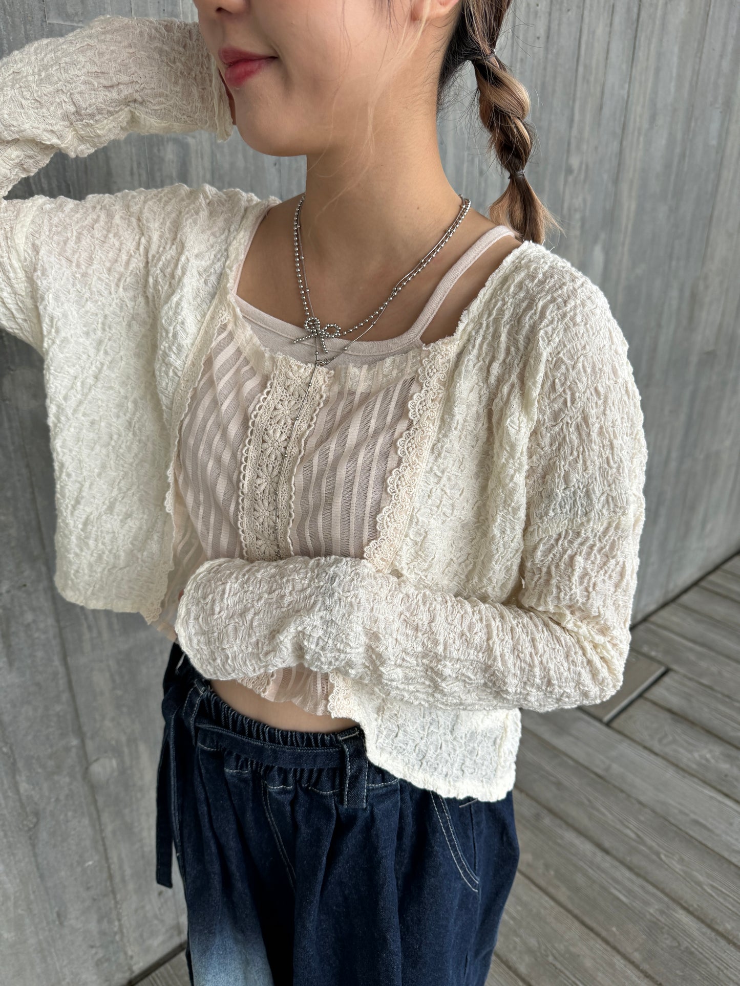 基本款!蝴蝶結粒粒珠頸鏈