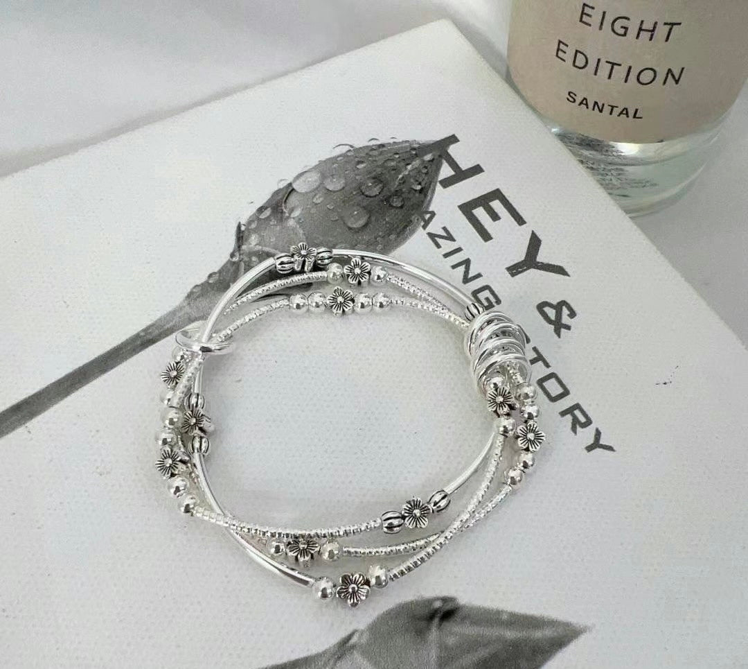 KR純銀團 925花花手鏈