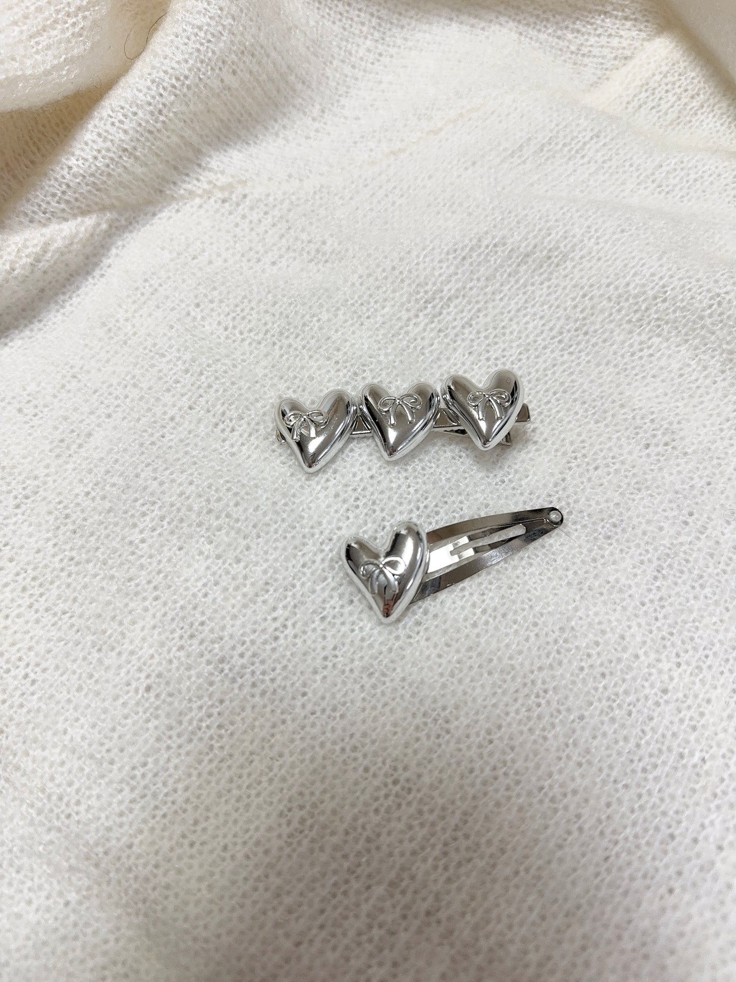 必買!心心蝴蝶結髮夾SET
