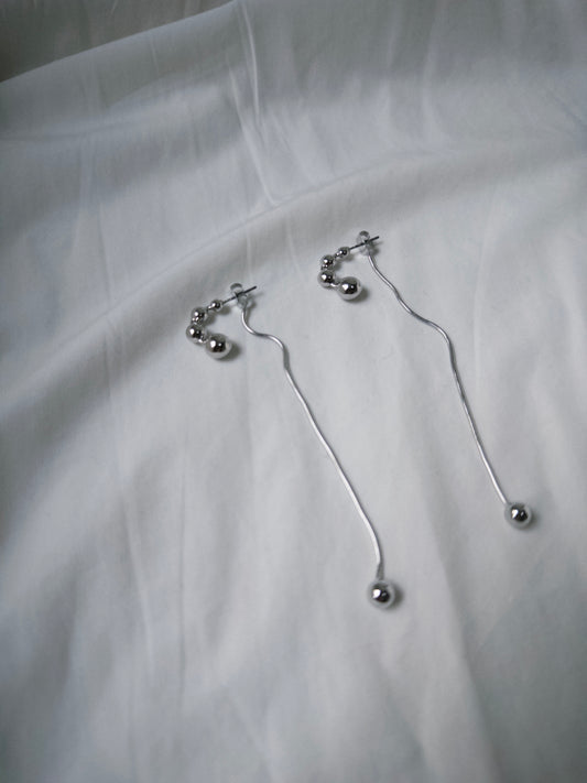 氣質UP! 半彎珠珠長耳環