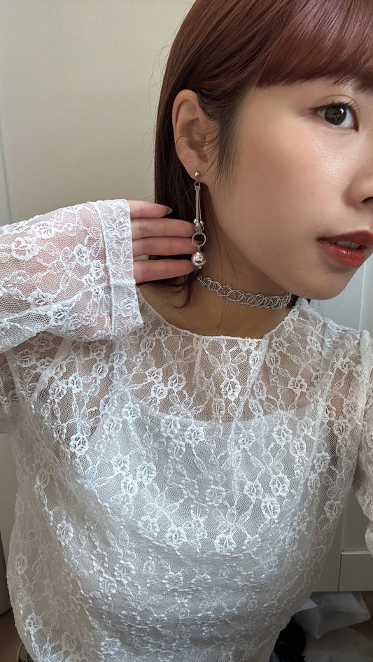 推!圓扣珠珠長耳環