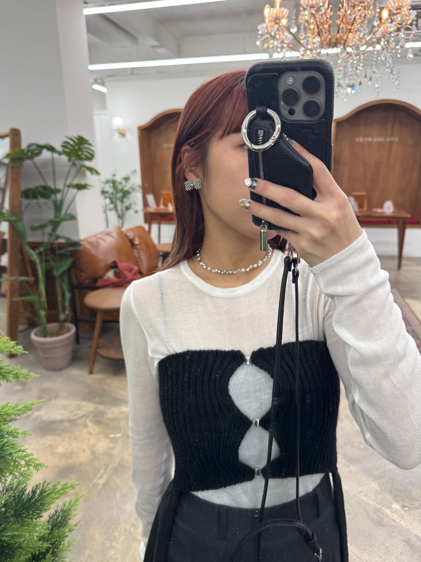 低調銀珠珠蝴蝶結耳環