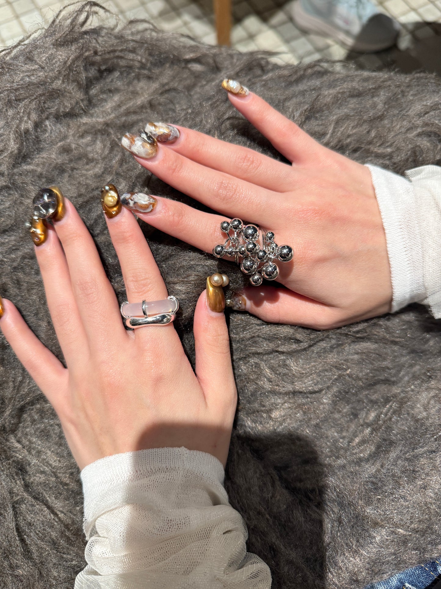 自留款~大小ballball線條RING