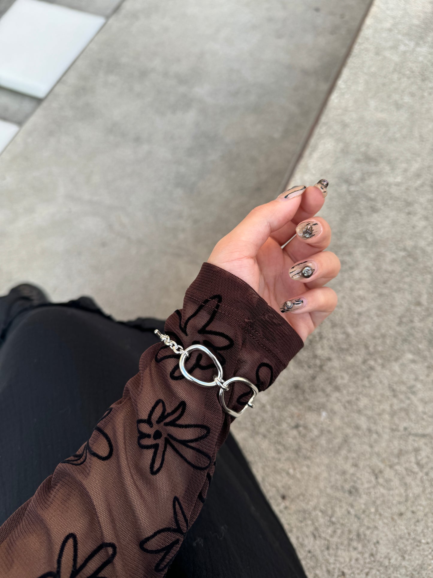 不規則大小扣扣手鏈