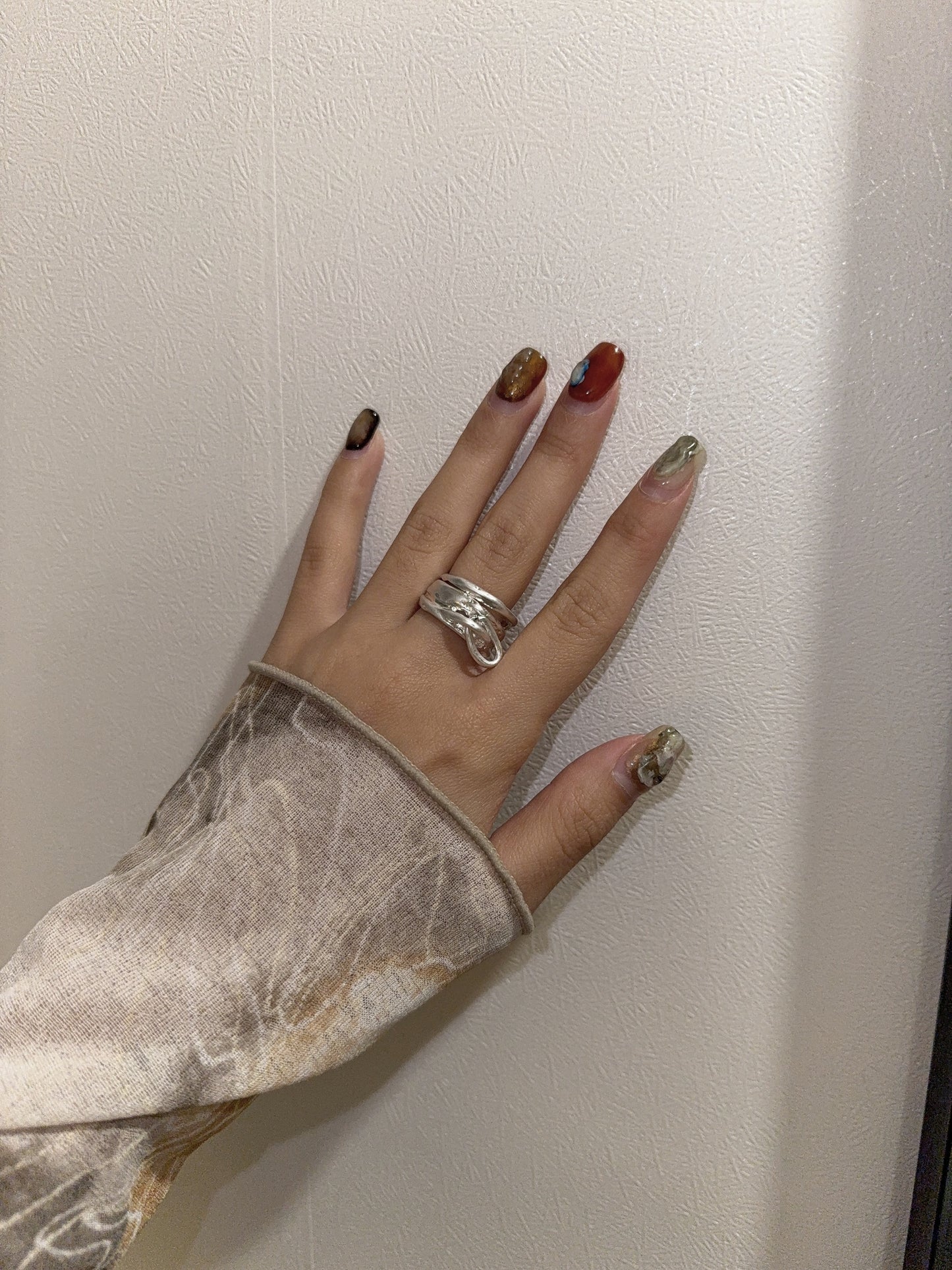 霧面扣樹枝紋粗RING