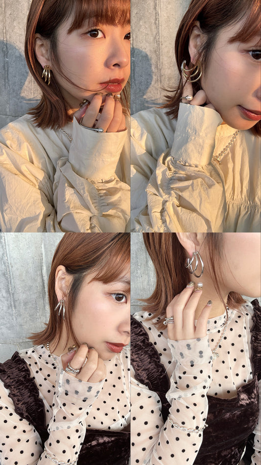 超美!漸變大小彎彎耳環