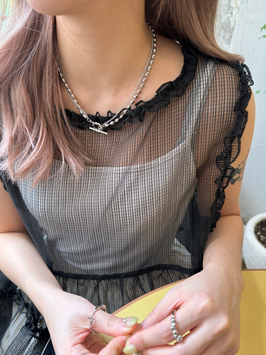 必買日常款! 雙層豆豆T扣頸鏈