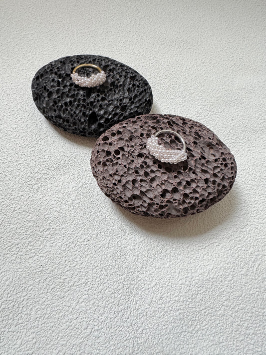 堆堆珍珠拼金屬RING