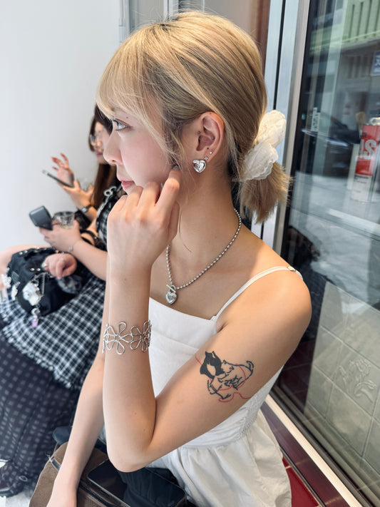 簡約心心鎖耳環