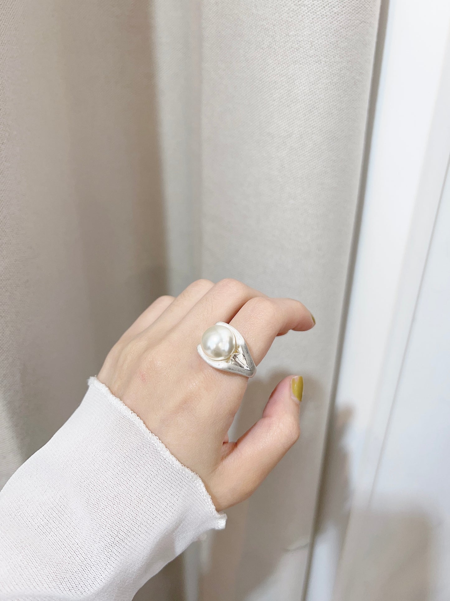 霧面開口大珍珠RING