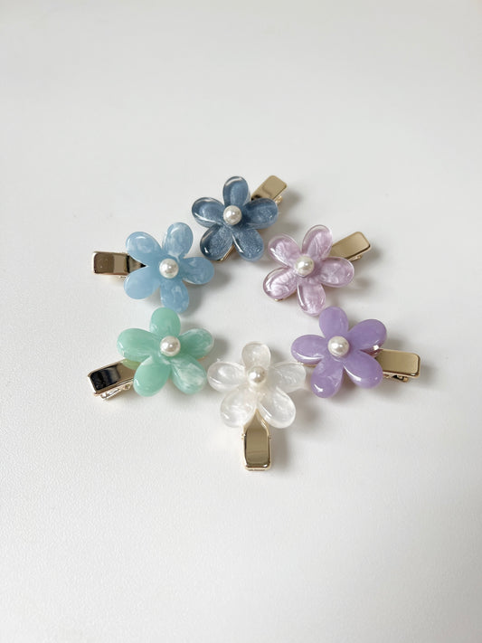 單花花暈染髮夾SET