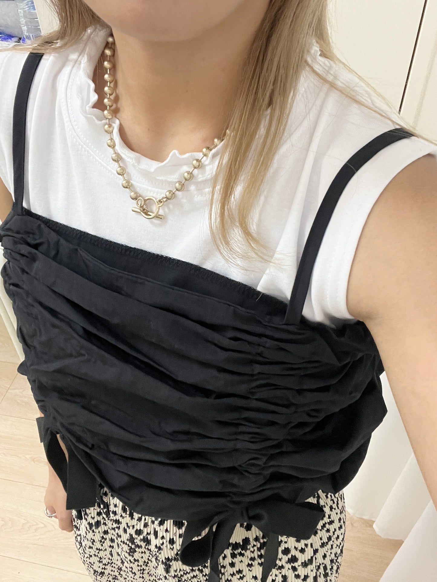 霧面珠珠T扣頸鏈