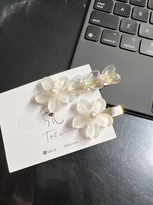 熱賣的✨ 花花x閃閃心髮夾SET