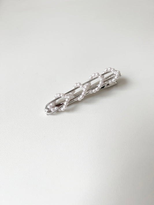 扭扭珍珠交叉髮夾(單隻售)