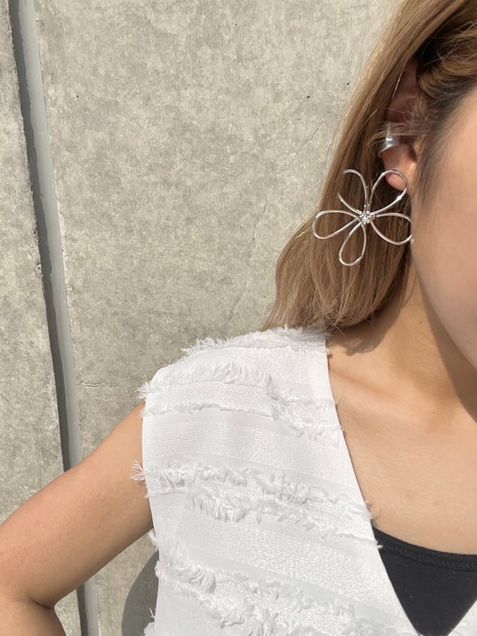 圓邊邊大花耳環