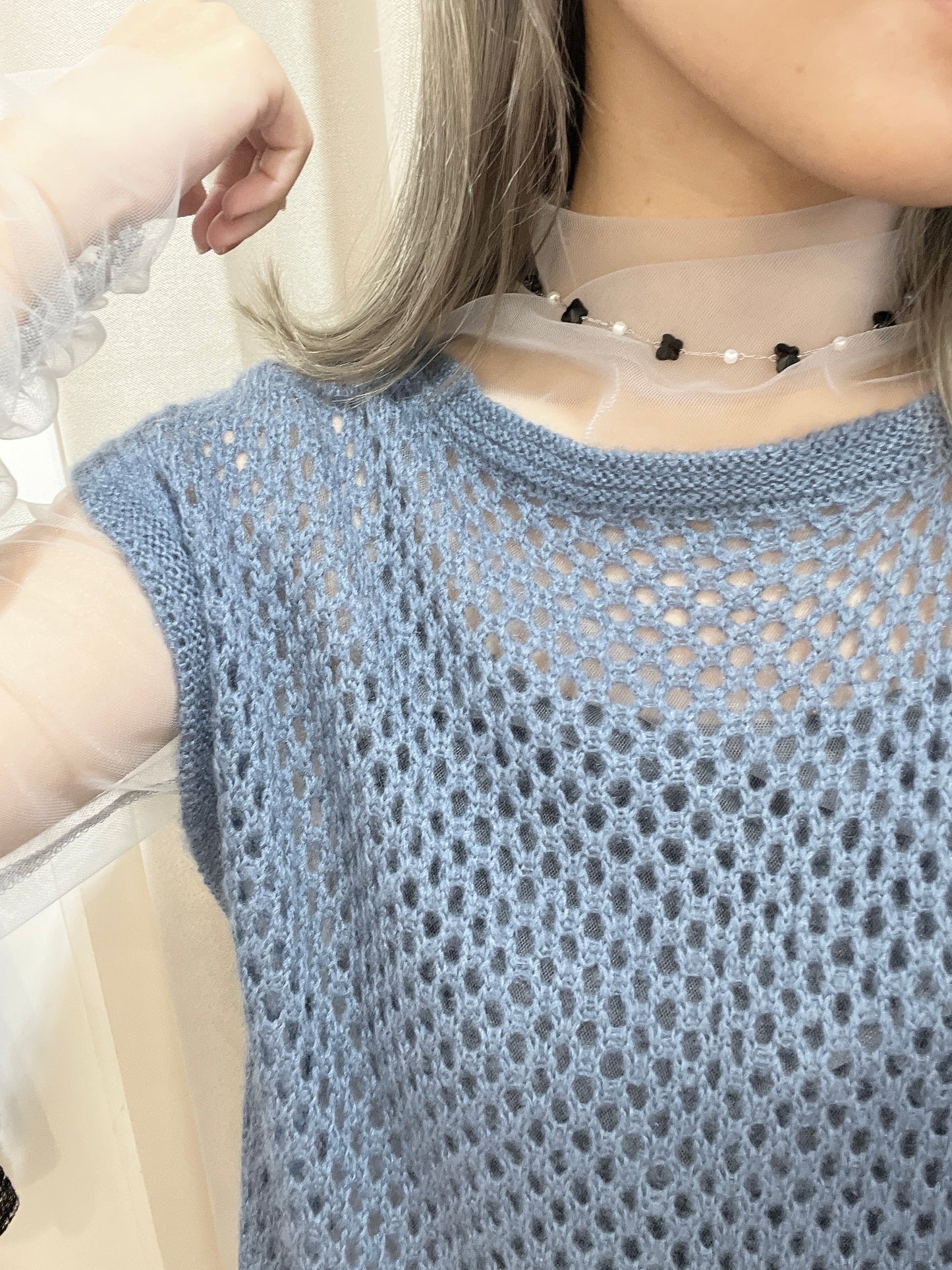 熱賣的// 蝴蝶拼珍珠幼頸鏈