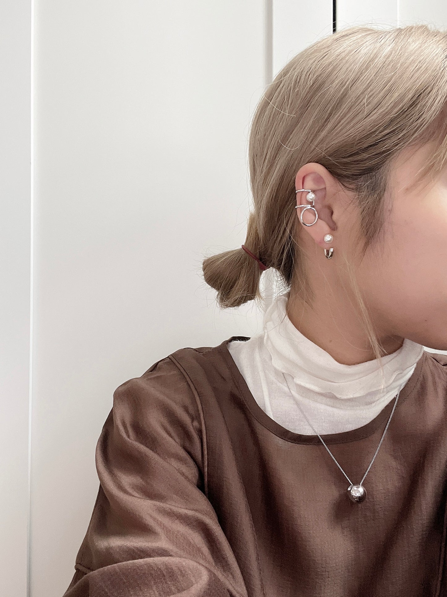 圓拼珍珠圈EAR CUFF