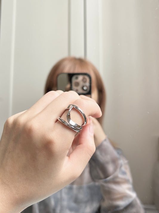 三層 S 線條戒指