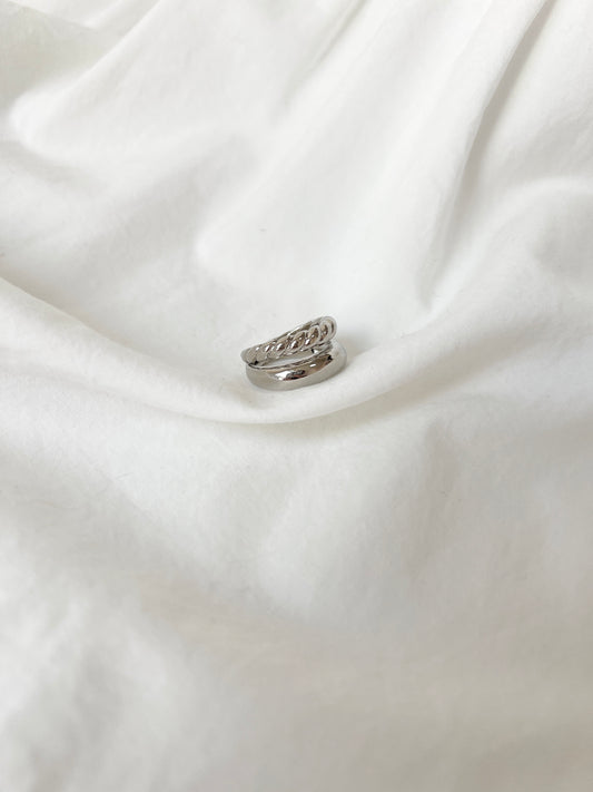 扭紋拼雙層戒指