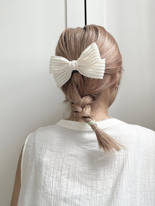 暗紋蝴蝶結髮夾