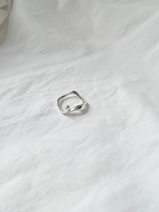 不規則霧面水滴戒指