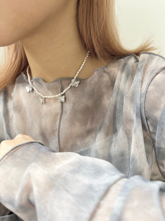 推薦!Butterfly Pearl necklace