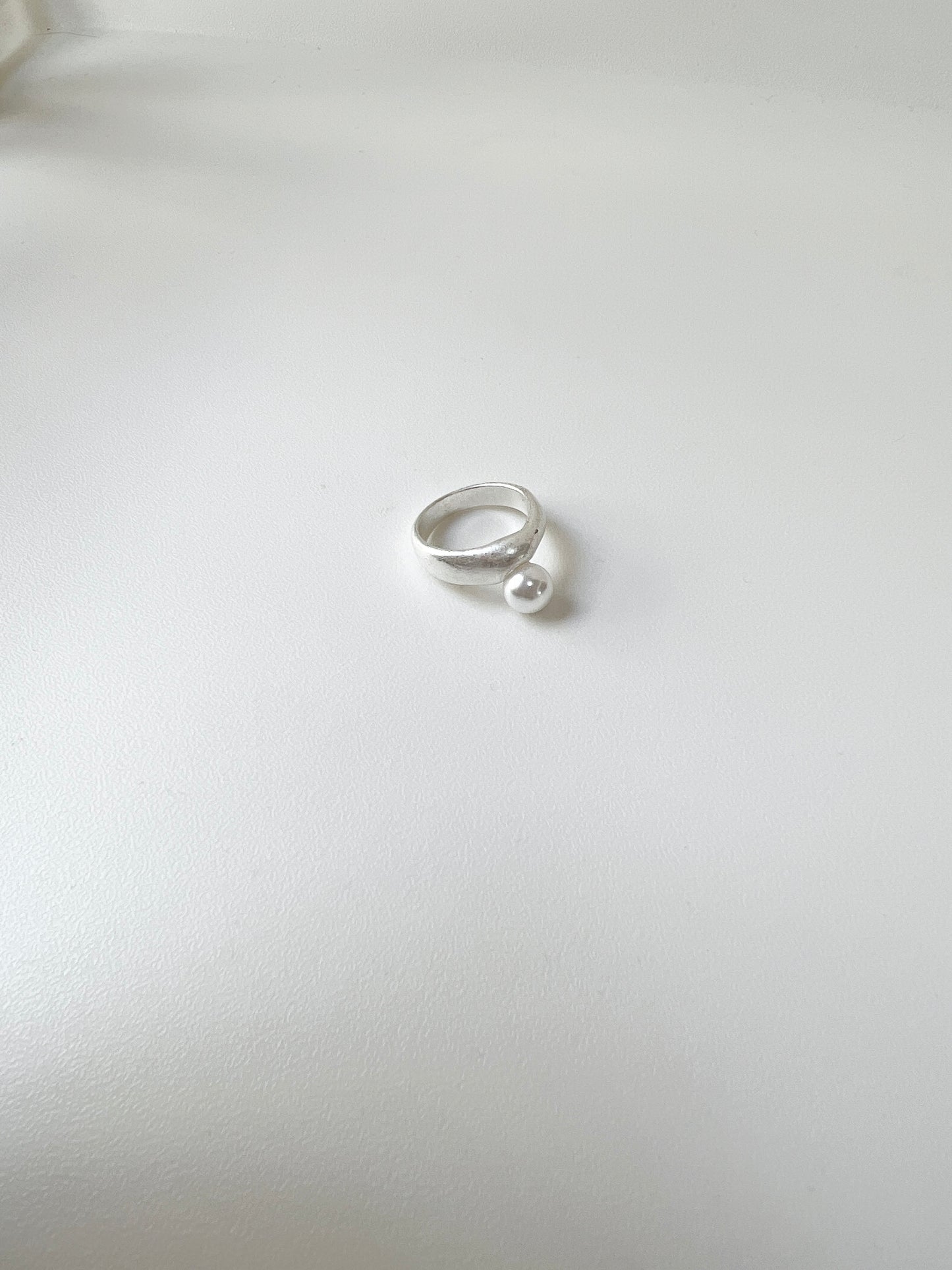 霧面感簡約珍珠戒指