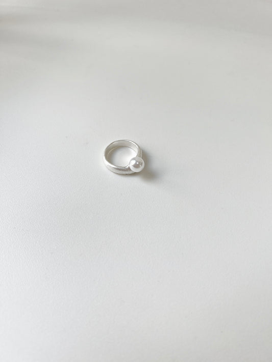 霧面感簡約珍珠戒指