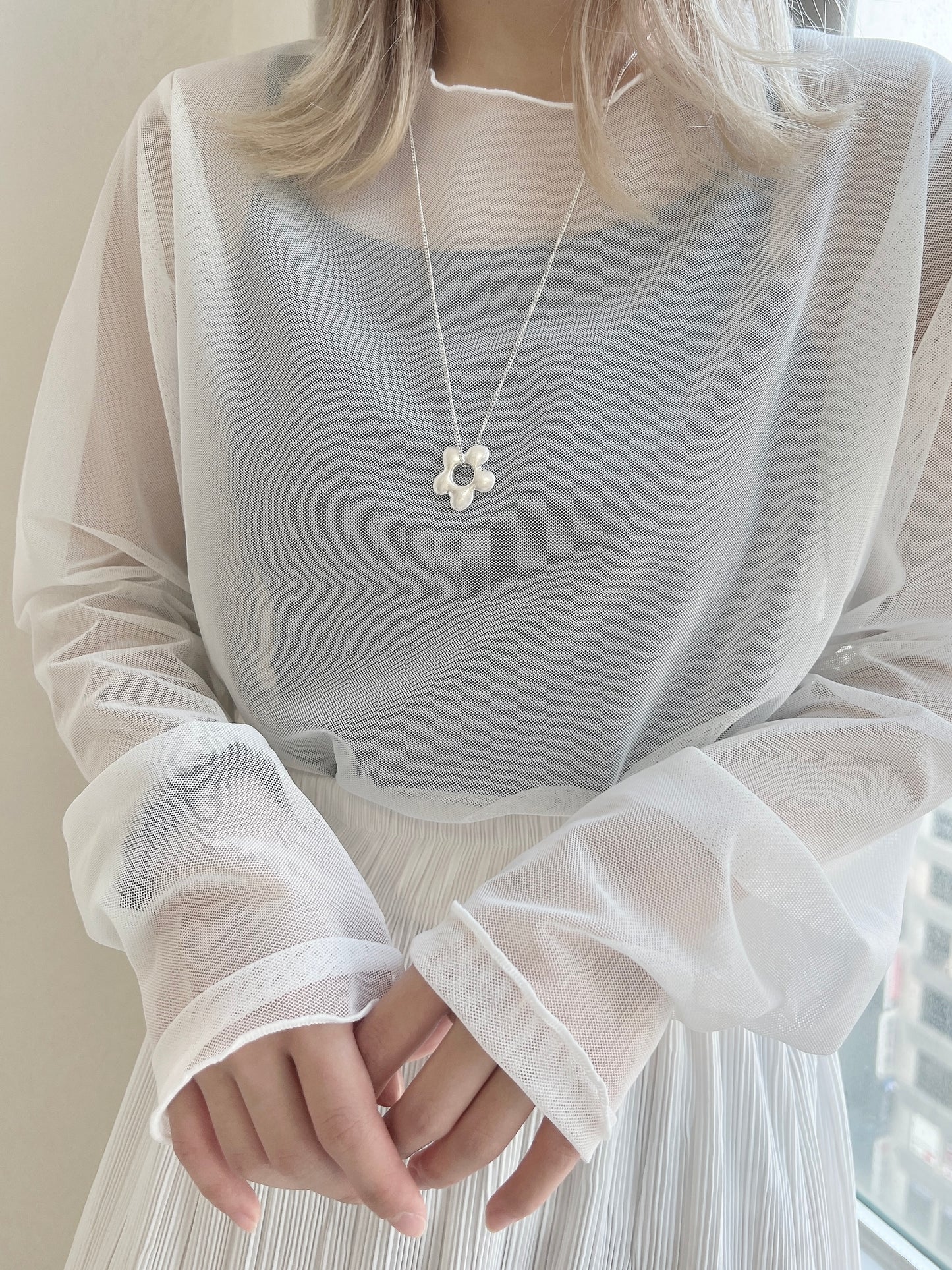 🌸霧面花花長頸鏈