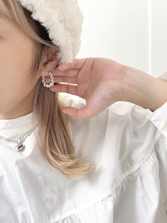 自留款!BASIC 扭紋圈耳環