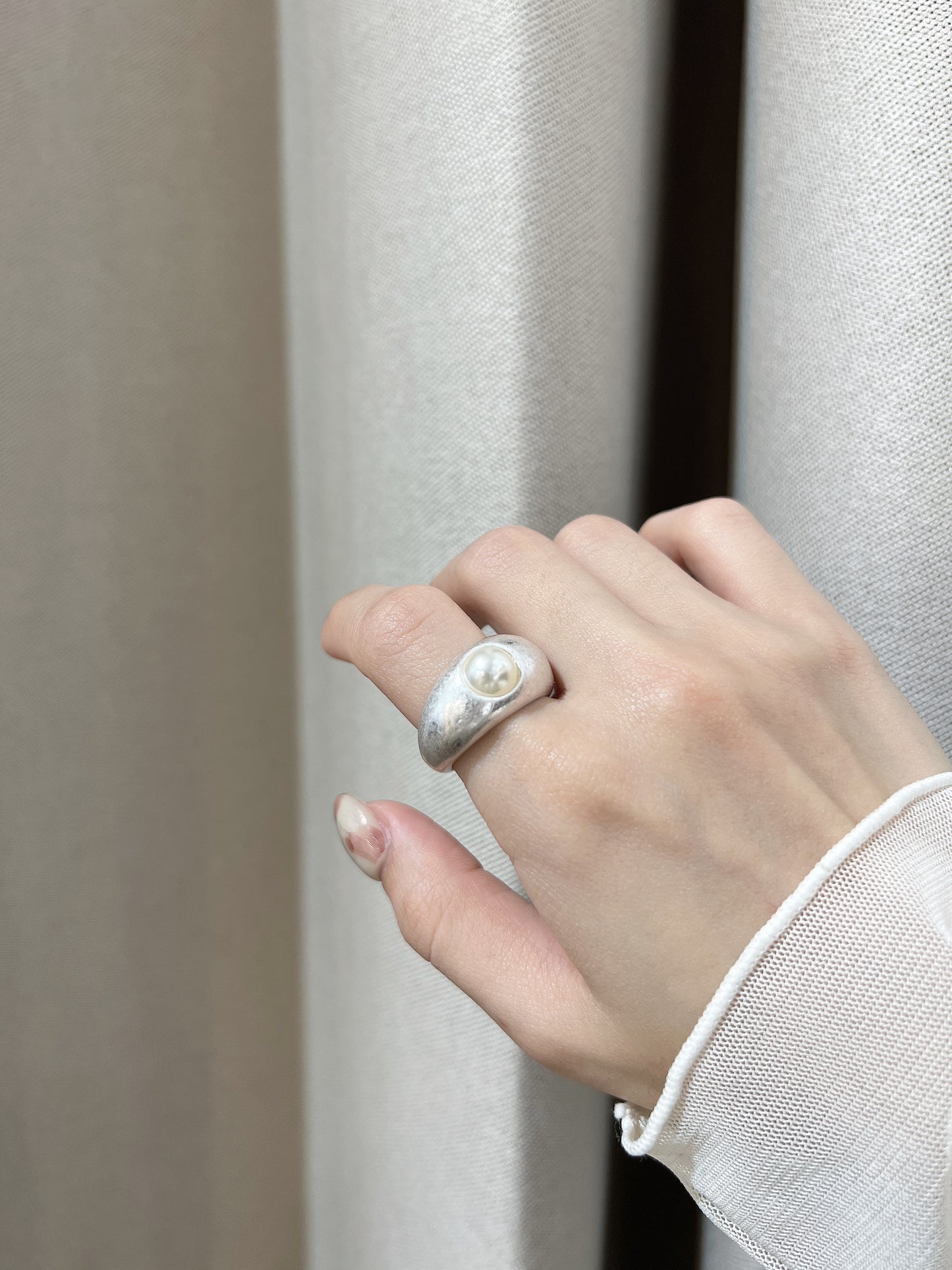氣質珍珠粗戒指