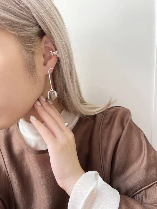 透明感✨水晶球長耳環