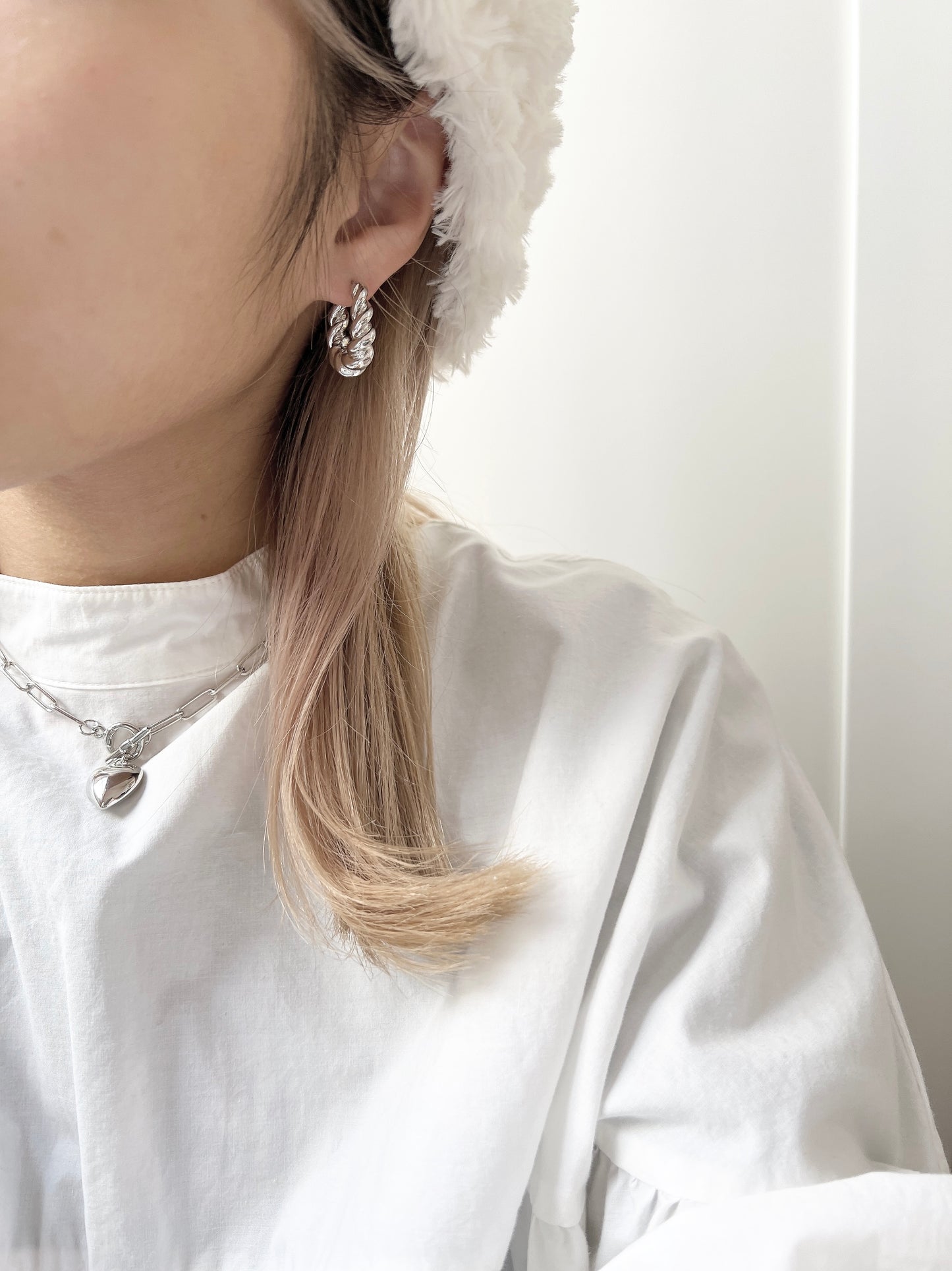 自留款!BASIC 扭紋圈耳環