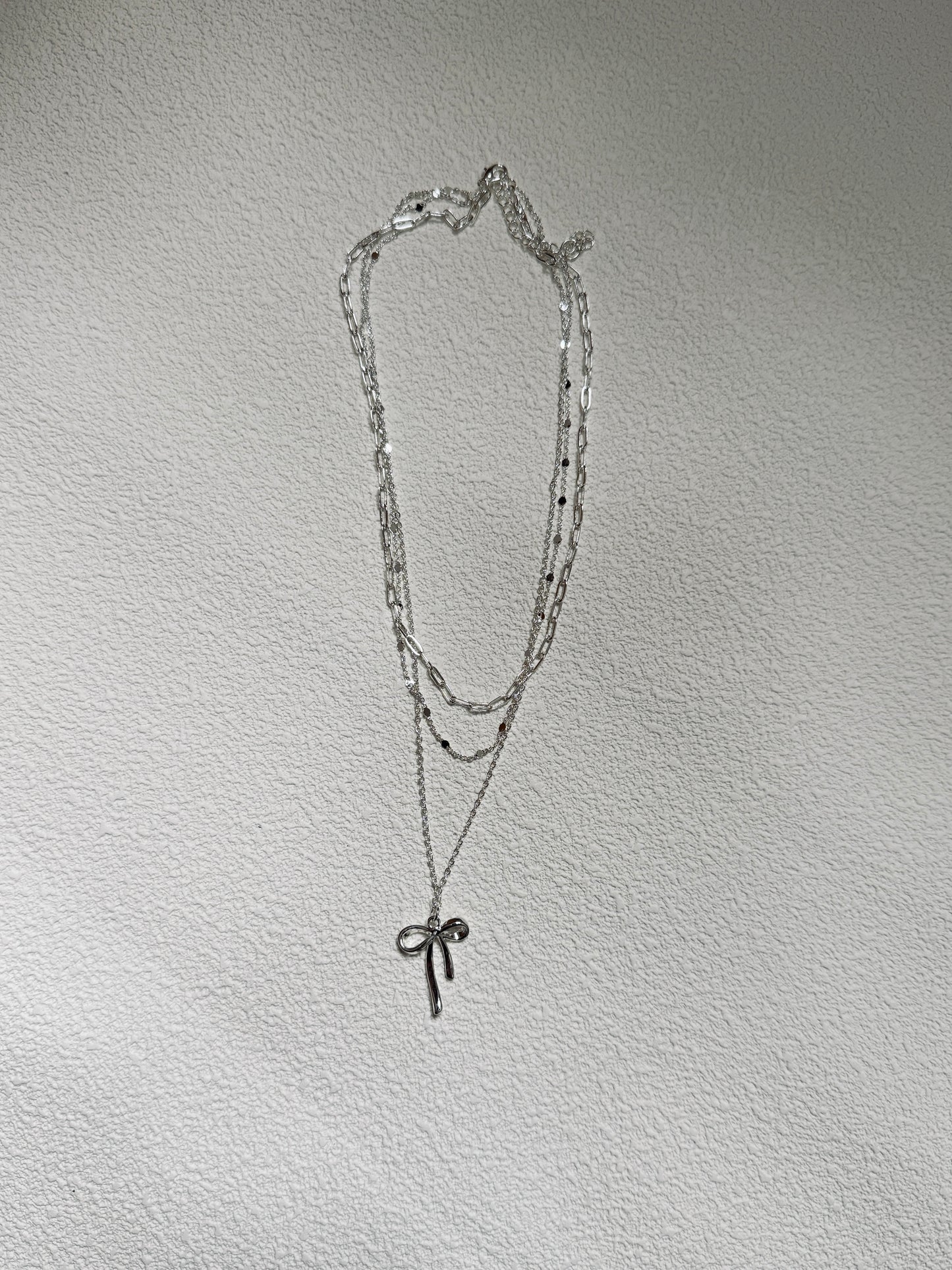 質感LAYER幼蝴蝶結頸鏈౨ৎ