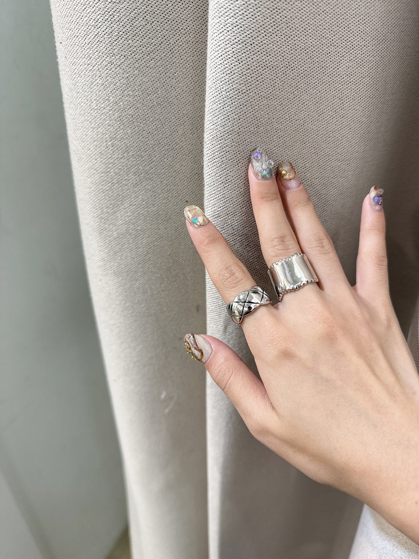 自留款！菱格波浪邊RING