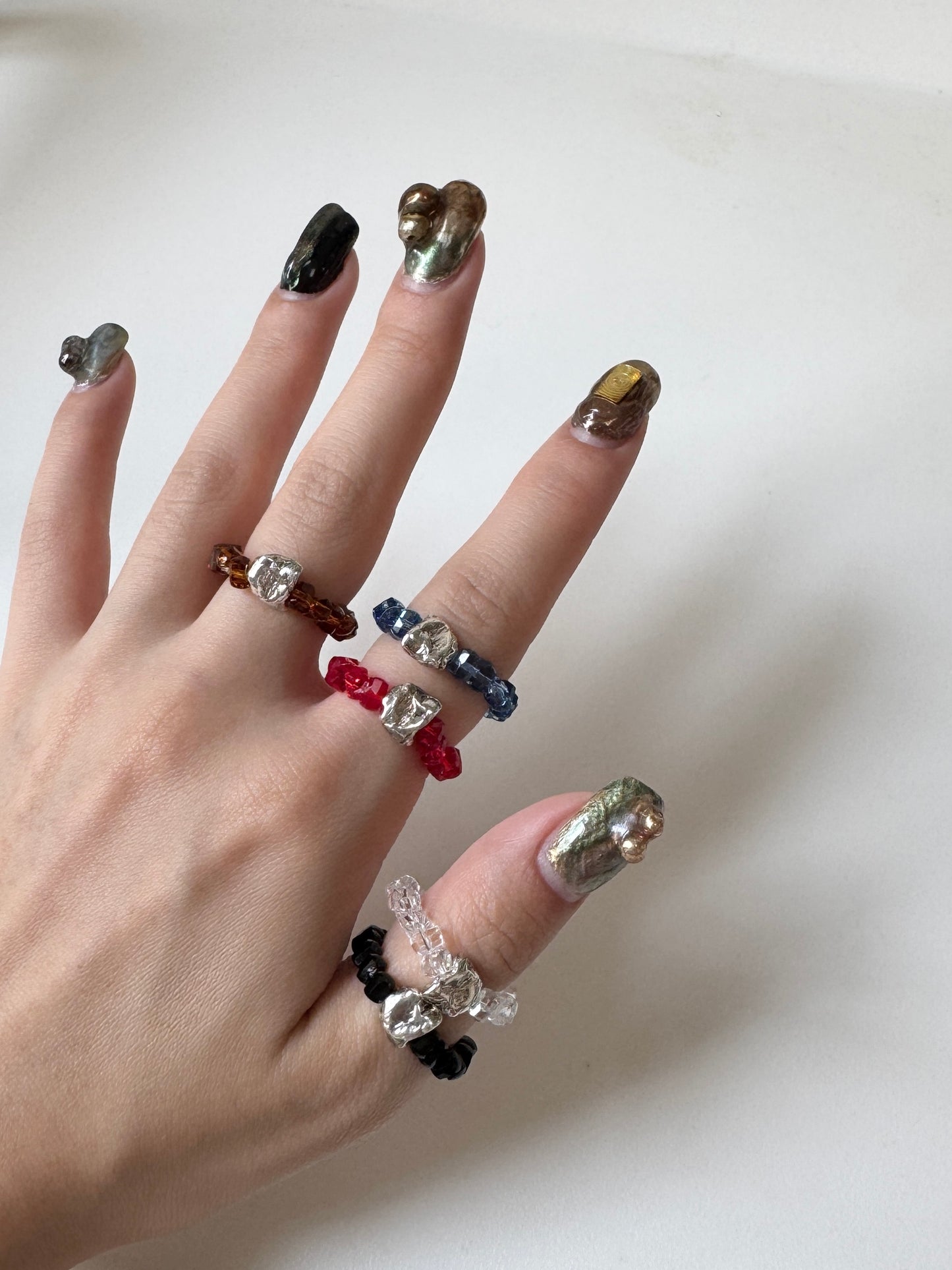 Must have⟡˖·質感碎石彩珠珠RING