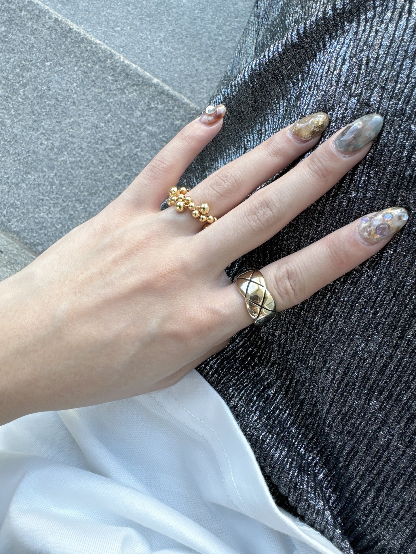 自留款！菱格波浪邊RING