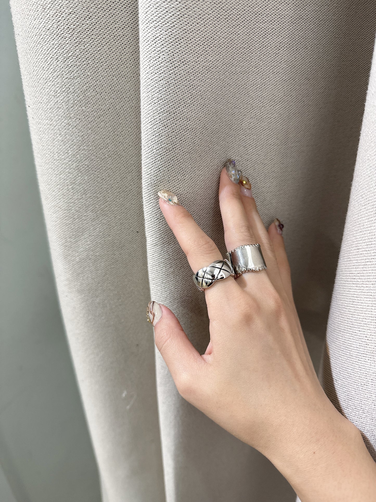 自留款！菱格波浪邊RING