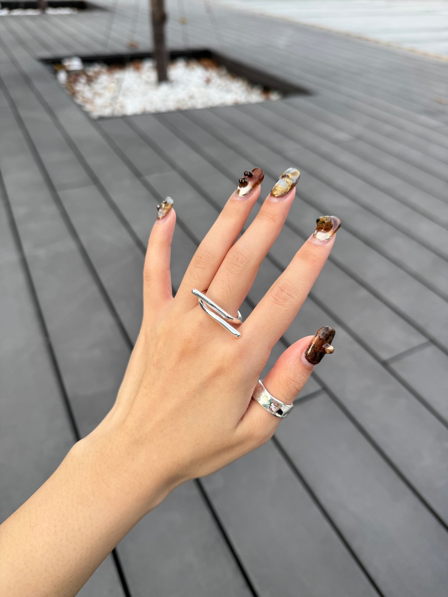 設計感橫條幼RING