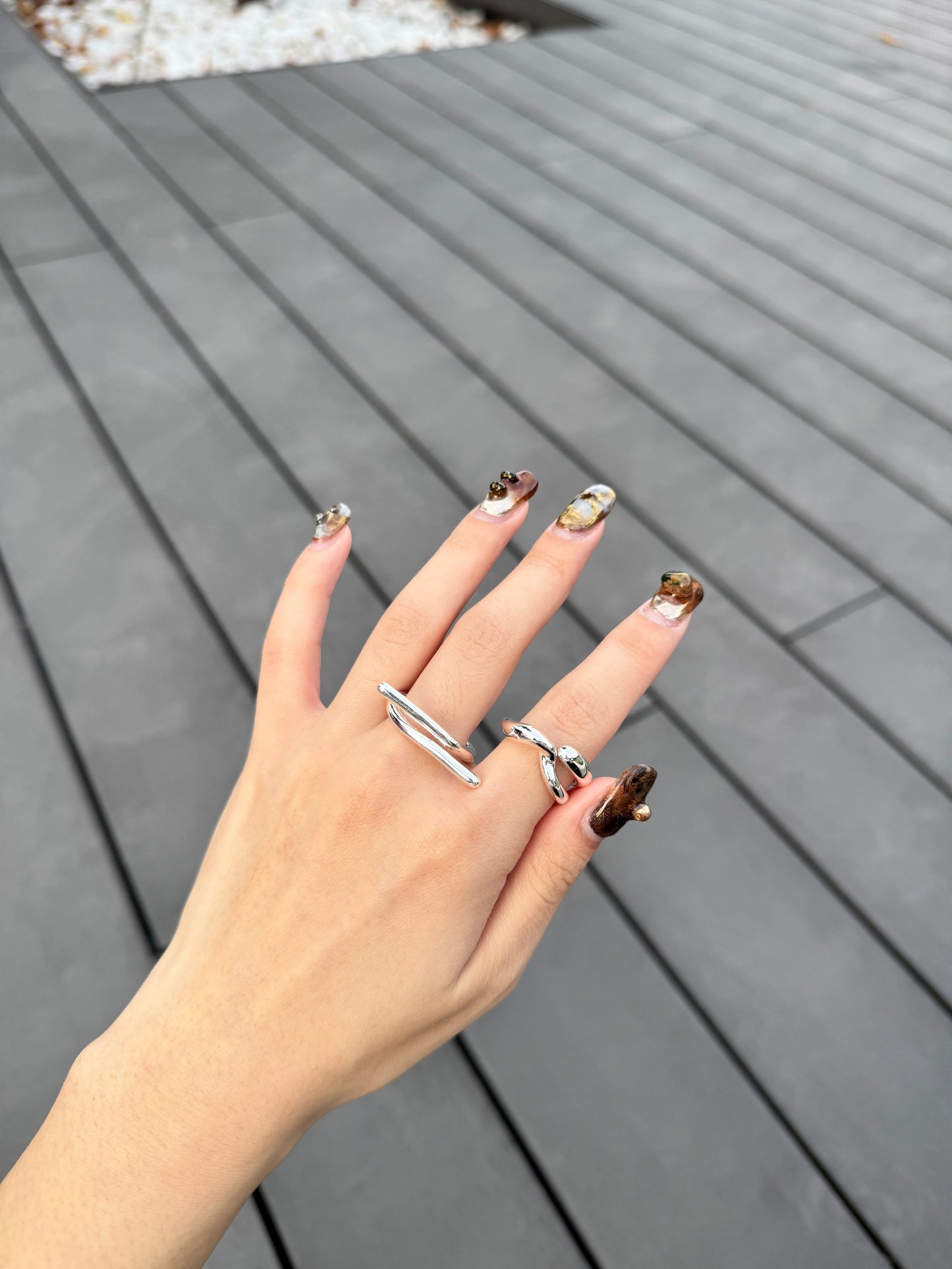設計感橫條幼RING