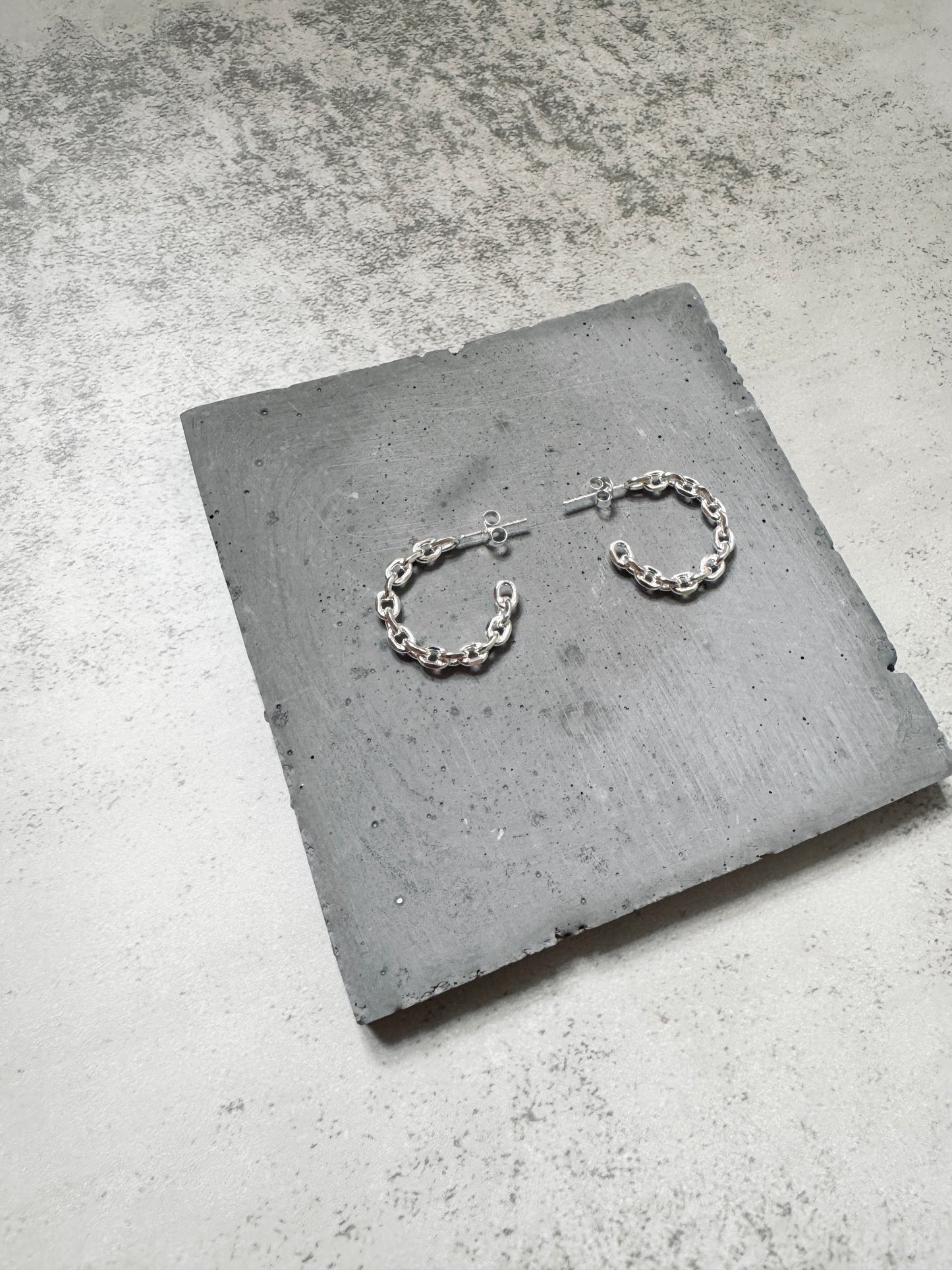 S925純銀/ 幼鏈半彎耳環