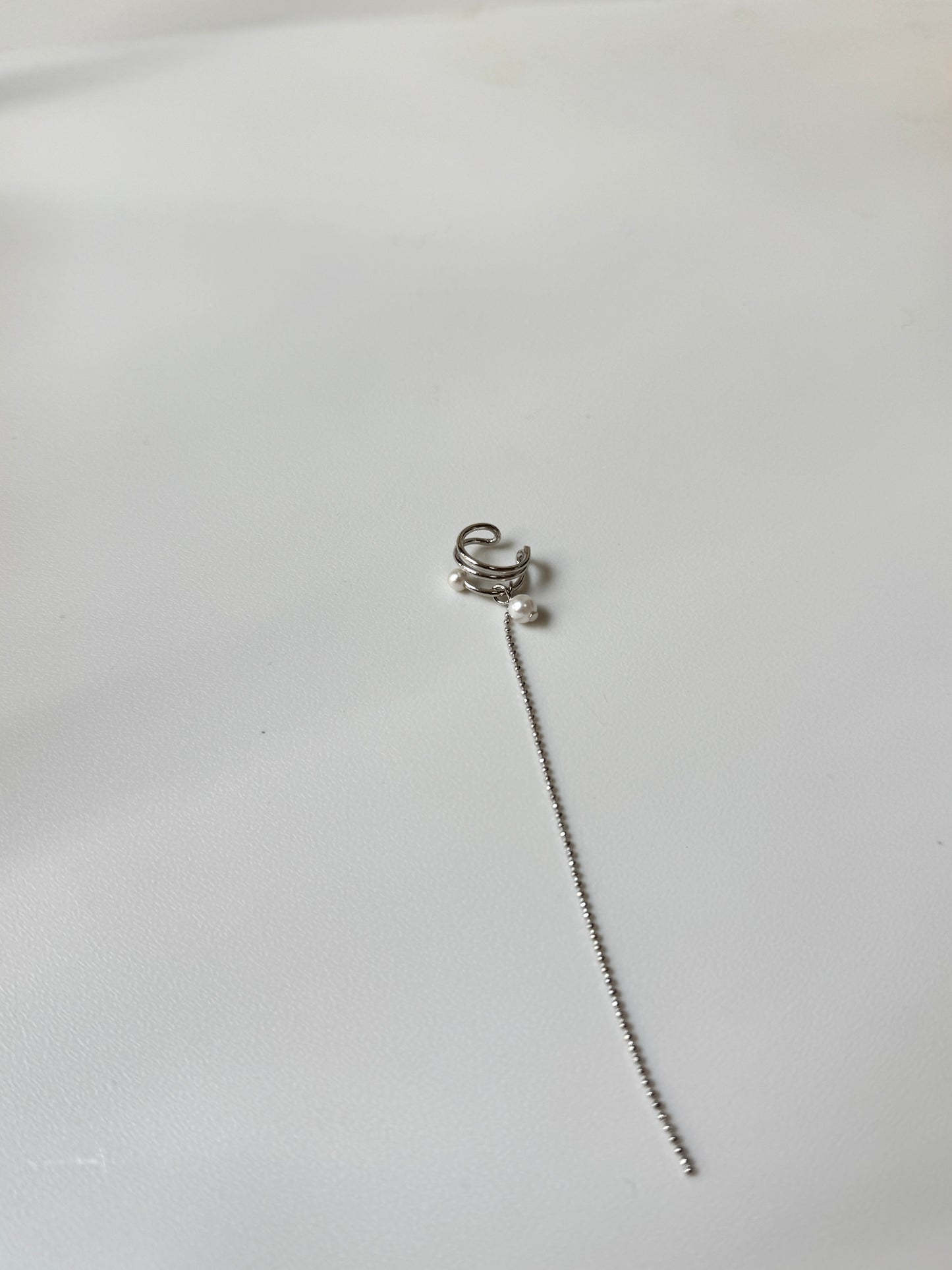 現貨⸜ ♡ ⸝層次扣扣珍珠吊鏈EARCUFF