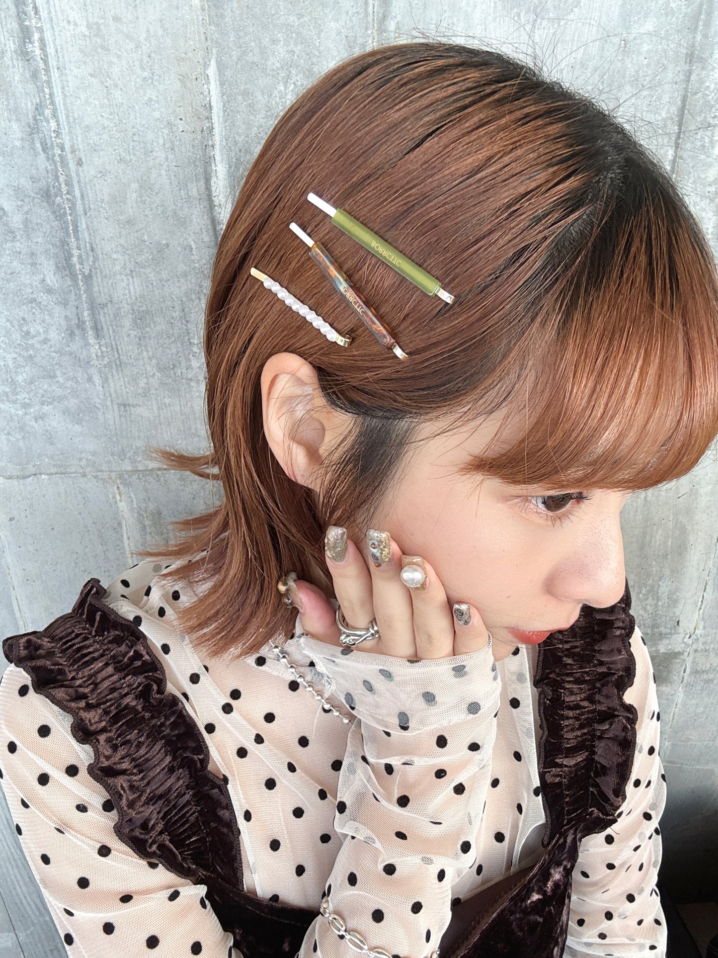 可愛拼色珍珠髮夾SET