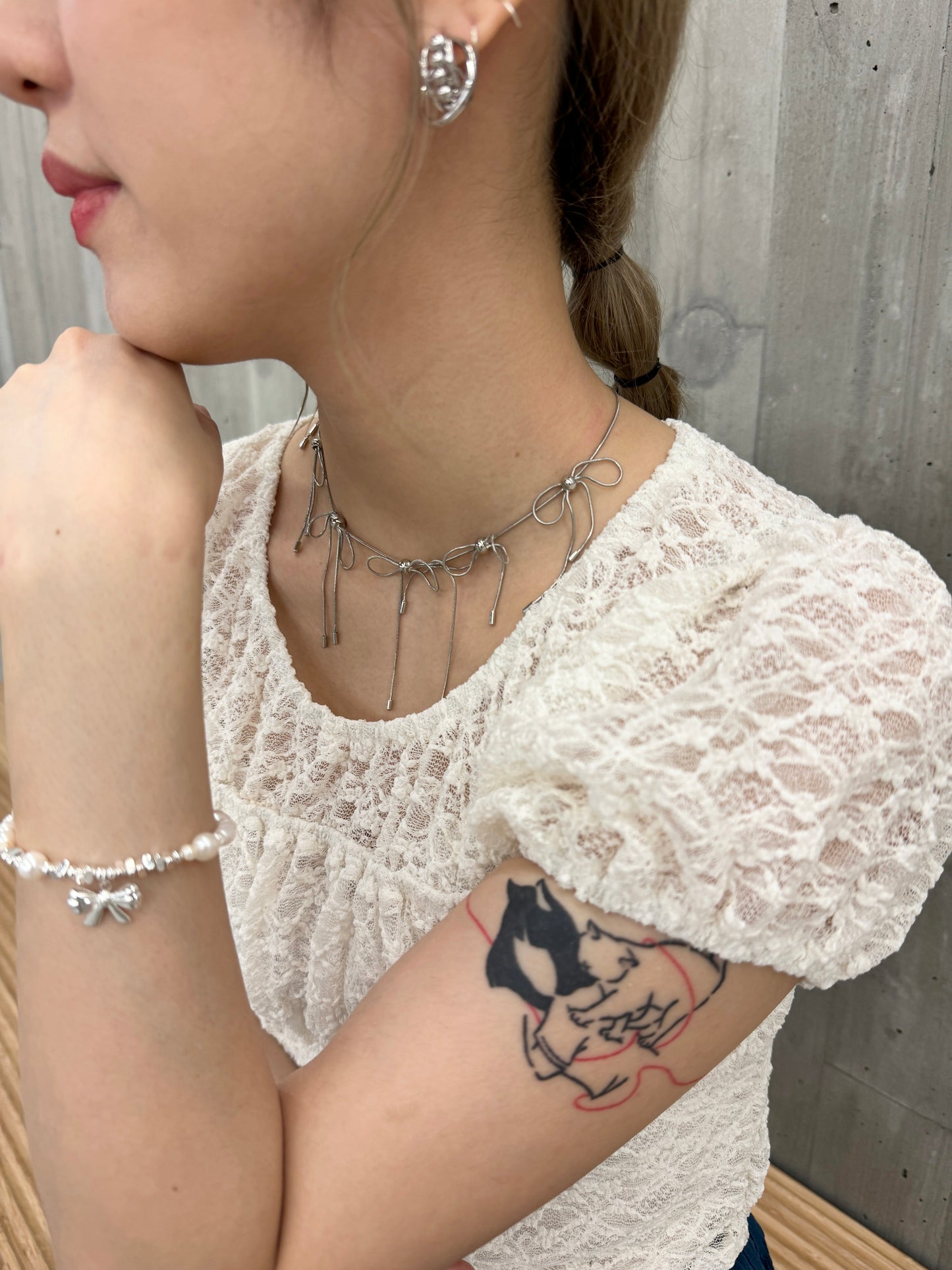 精緻可愛珍珠蝴蝶結手鏈