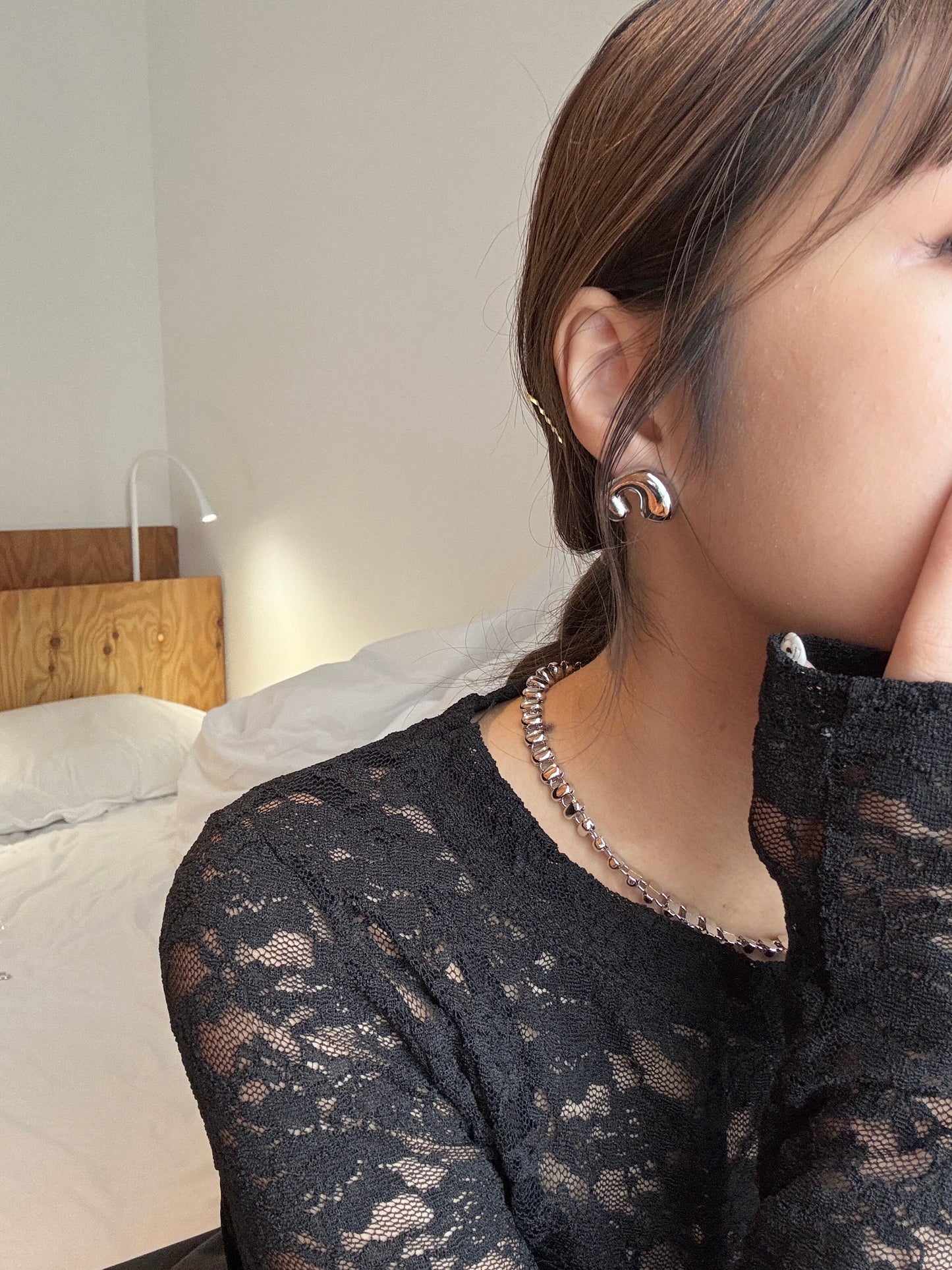 不規則倒U形小耳環